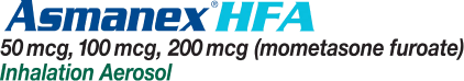 ASMANEX® HFA (mometasone furoate) Inhalation Aerosol 50 mcg, 100 mcg, 200 mcg Logo