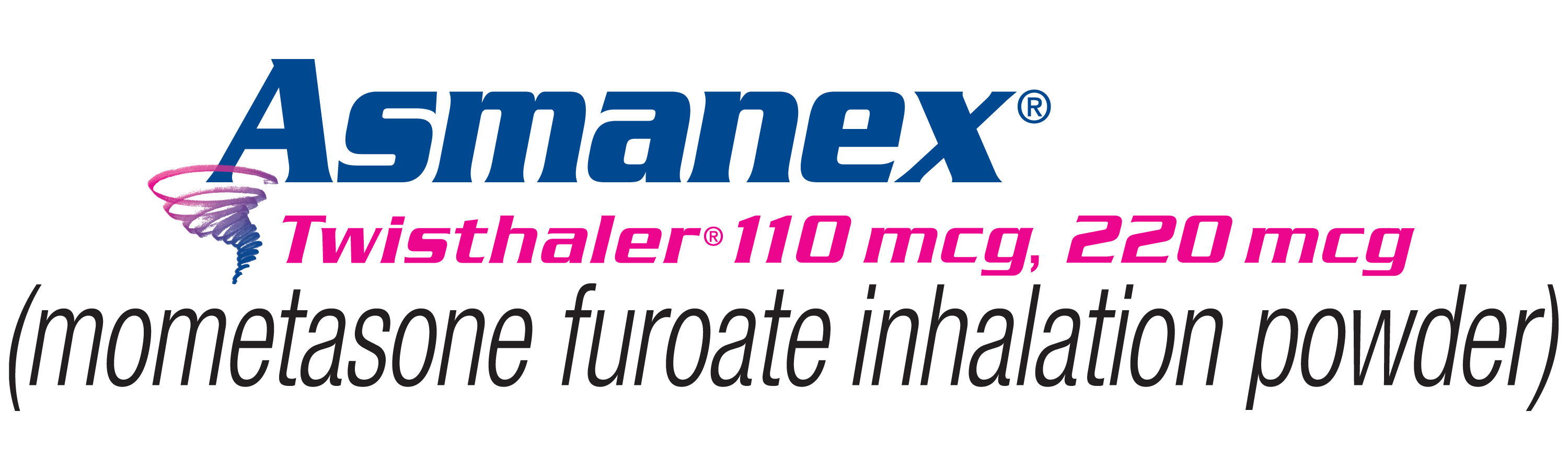 ASMANEX® TWISTHALER® (mometasone furoate inhalation powder) 110 mcg, 220 mcg Logo